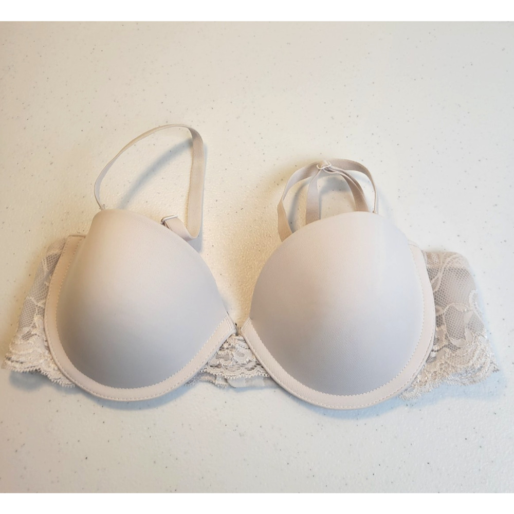 B Intimates White Full Coverage Convertible Underwire Push Up Bra Size‎ 34B